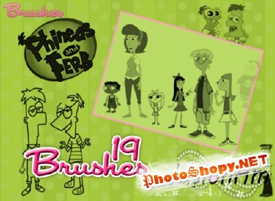 Phineas & Ferb Brushes Set for Photoshop