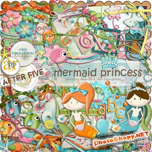 Яркий морской скрап - Русалки принцессы. Scrap - Mermaid Princess