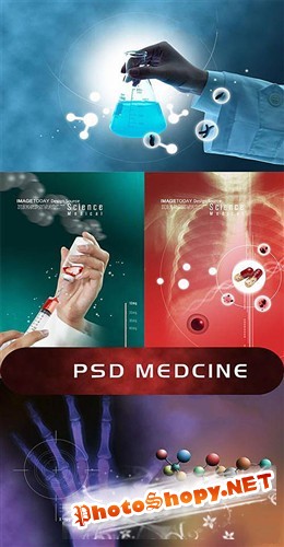 Коллекция многослойных PSD на медицинскую тематику