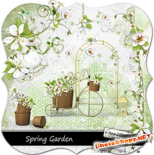 Весенний цветочный скрап - Весенний сад. Scrap - Spring garden