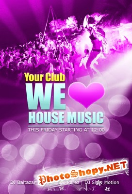 House Music Party Flyer for Photoshop