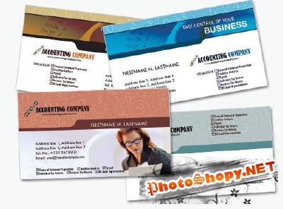 Financial Business Cards Psd for Photoshop