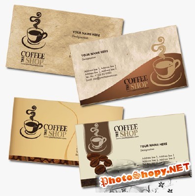 Coffee Shop Business Cards Psd for Photoshop