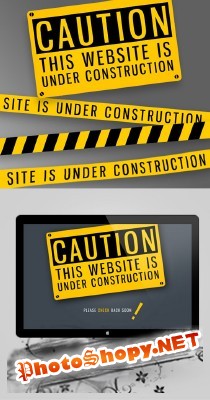 Under Construction Psd Template for Photoshop