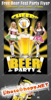 Beer Fest Party Flyer Template for Photoshop
