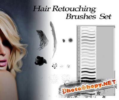 Hair Retouching Brushes Set for Photoshop