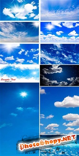 Небо и солнце в облаках - фоны HQ