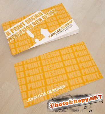 Yellow Business Card Template for Photoshop