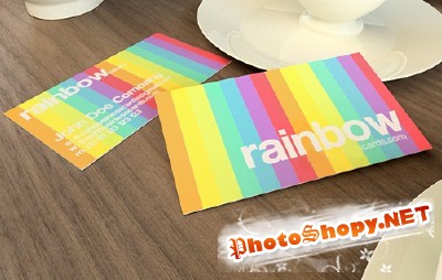 Rainbow Business Card Template for Photoshop