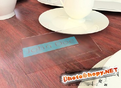 Transparent Business Card Template for Photoshop