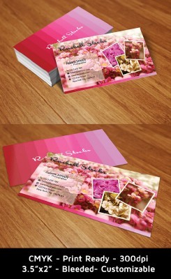Flowery Business Cards for Photoshop