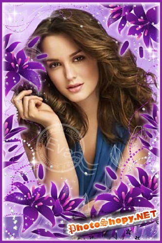 Рамочка для фотошопа - Красивые лиловые лилии