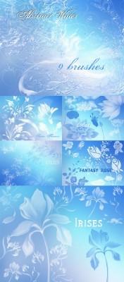 Abstract Water and Fantasy Flowers Brushes Pack for Photoshop