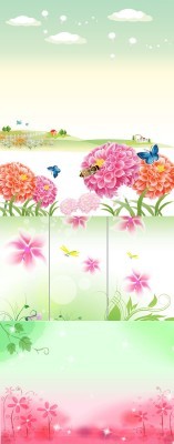 Spring pink flowers psd for Photoshop