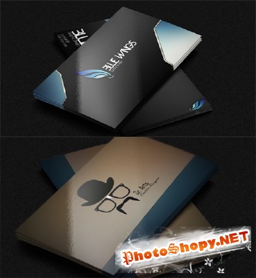 Blue Wings Business Cards for Photoshop