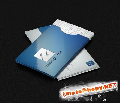 Blue Business Card for Photoshop