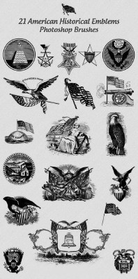 American Emblems Brushes Set for Photoshop