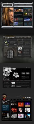 Black Web Template pack 5 for Photoshop