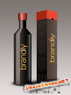 Realistic Wine Bottle and Box PSD for Photoshop