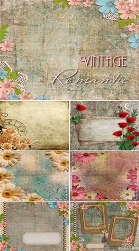 Сборник винтажных фонов с цветами