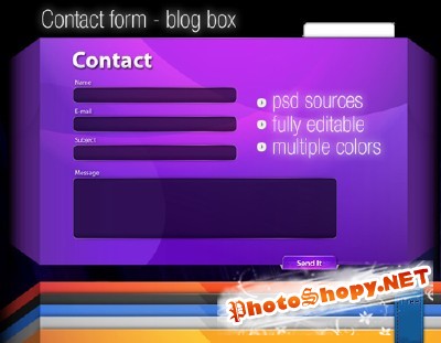 Stylish contact form in PSD For Photoshop