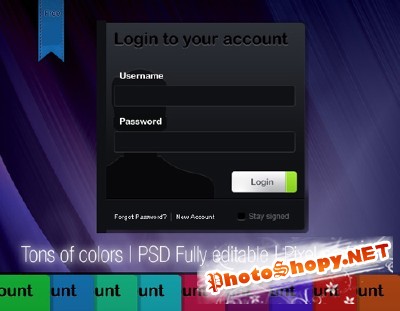 Clean Login Box for Photoshop