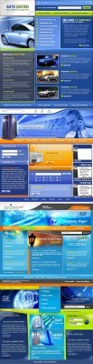 Blue Web Template pack 3 for Photoshop