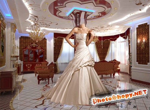 Шаблон для фотошопа – Девушка в свадебном платье