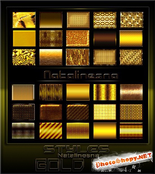 Золотые стили  для Photoshop Mix/ Styles Gold Photoshop Mix