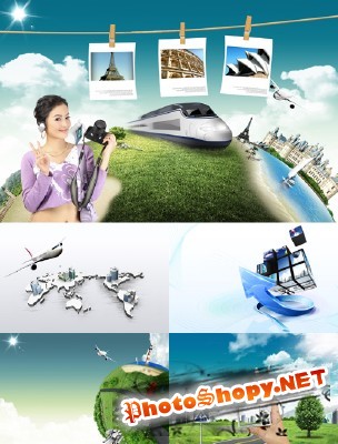 Collection Psd of bright travel