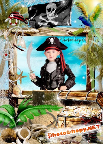 Рамка детская для Photoshop – Золото пиратов