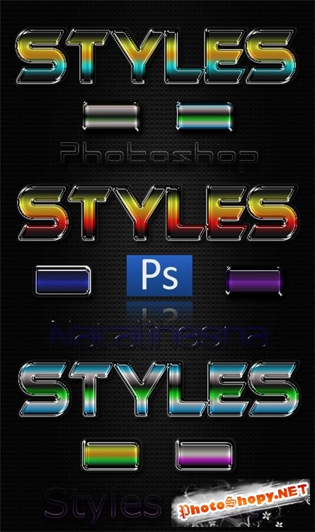 Стили цветной метал для Photoshop / Color metal styles for Photoshop