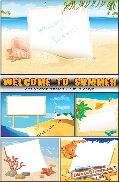 Добро пожаловать отдых летом - дизайн (вектор)