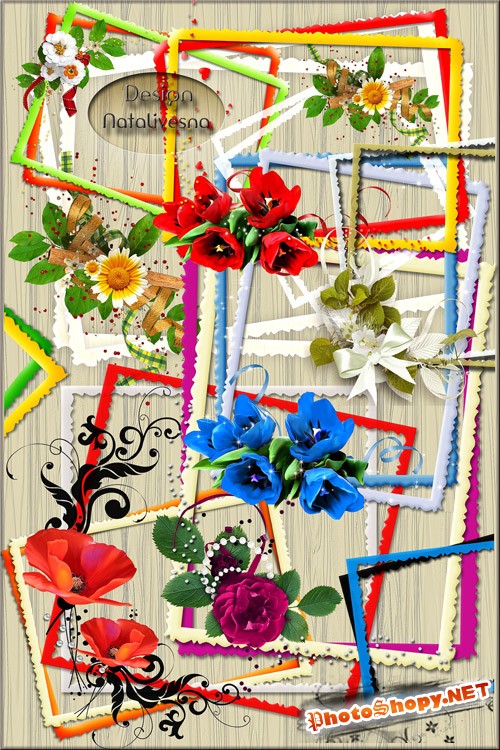 Рамки – вырезы с цветами / Frames – cuts with flowers