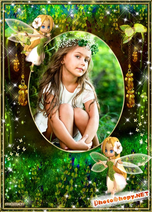 Детская рамка для фото - Маленькие феи и волшебный лес