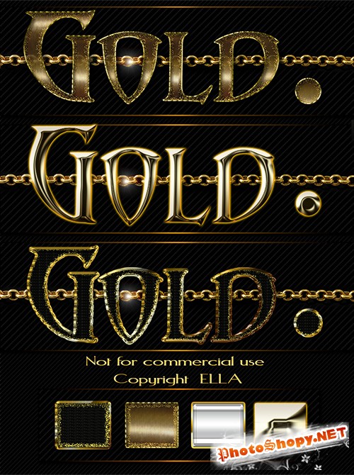 4 золотых стиля для дизайна в программе фотошоп