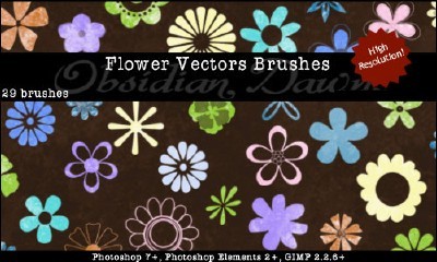 Flower Vectors Brushes Set