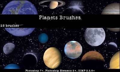 Planets Photoshop Brushes Set
