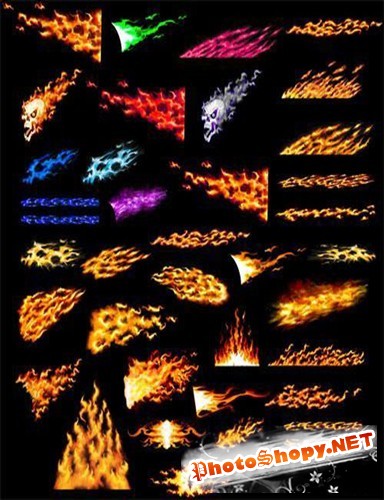 PSD коллекция разнообразных видов пламени