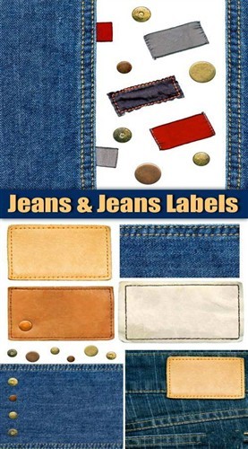 Кожаные и джинсовые ярлыки и текстуры (HQ)