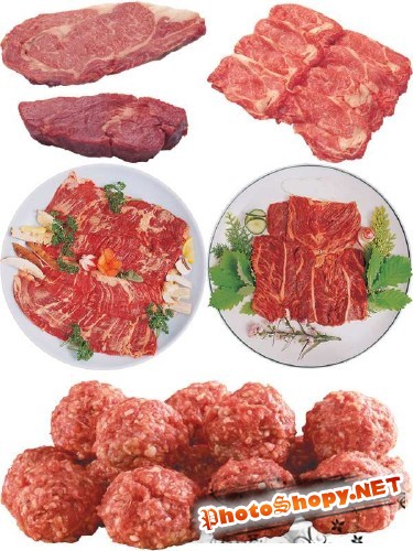 Фотосток: сырое мясо, фарш, филе, нарезка