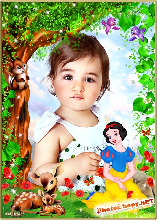 Детская рамка для фотошопа - Принцесса Белоснежка