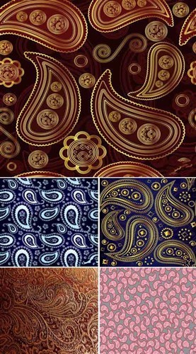 Набор высококачественных индийских орнаментов - текстур