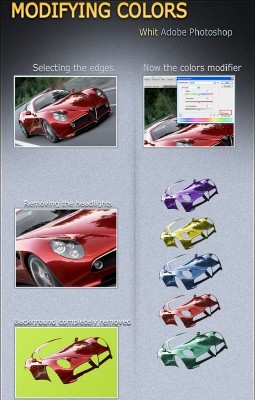Changing color of a car psd