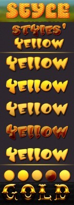 Yellow and Gold Text Styles
