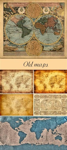 Набор фонов в виде старых карт мира