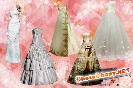 Более 100 шаблонов свадебных платьев для фотошопа