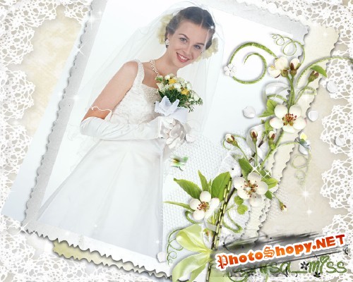 Нежная свадебная рамочка для фотошопа - Счастье любимой