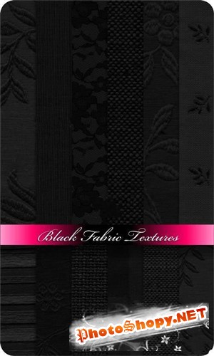 Набор черных текстур с вышивкой