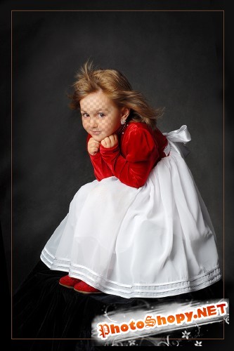 Детский фотошаблон - Художественный портрет девочки